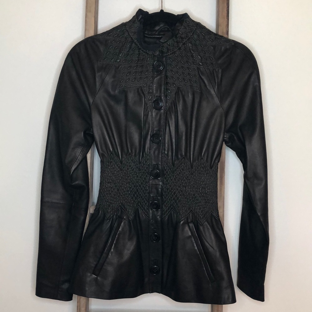 [Malandrino] Leather Fitted Jacket - image 1